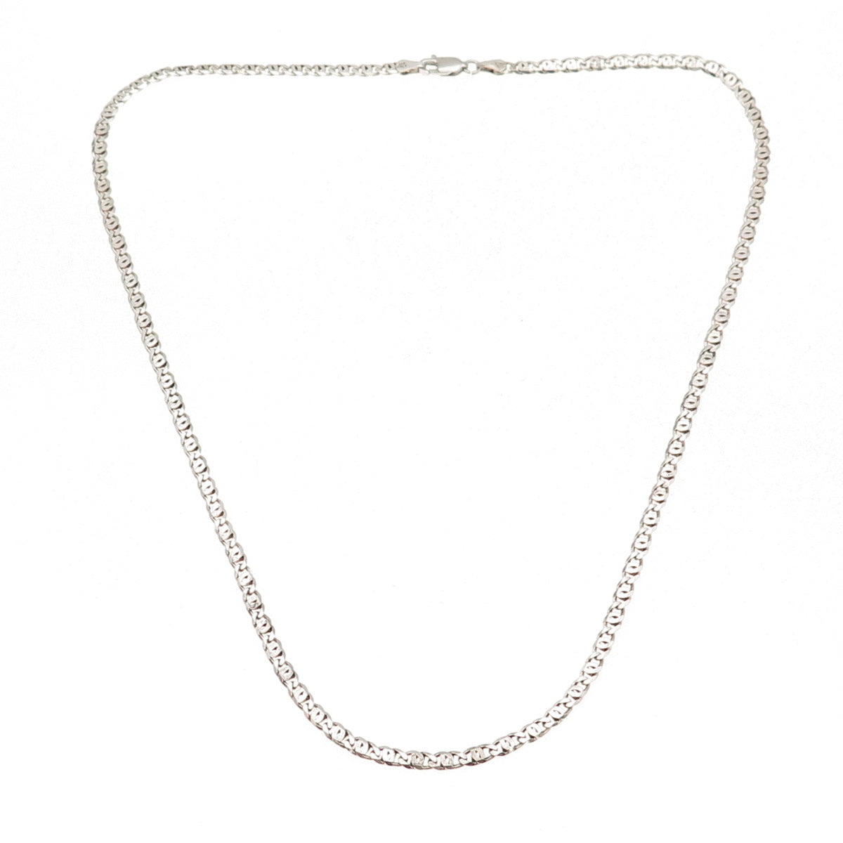 925 Sterling Silver Vintage Italy Anchor Mariner Chain Necklace 18"