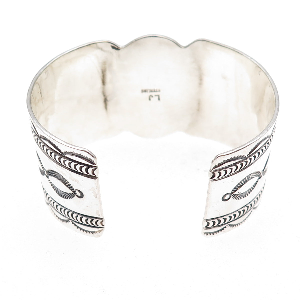 Lester Jackson Navajo Old Pawn Sterling Silver Vintage Turquoise Bracelet 6.5"