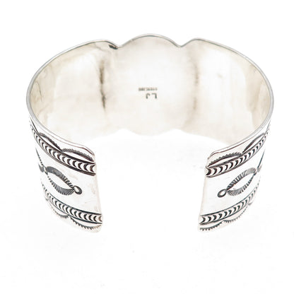 Lester Jackson Navajo Old Pawn Sterling Silver Vintage Turquoise Bracelet 6.5"