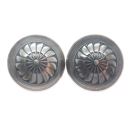 TSM THE SILVER MESA Old Pawn 925 Sterling Silver Vintage Turtle Tribal Earrings