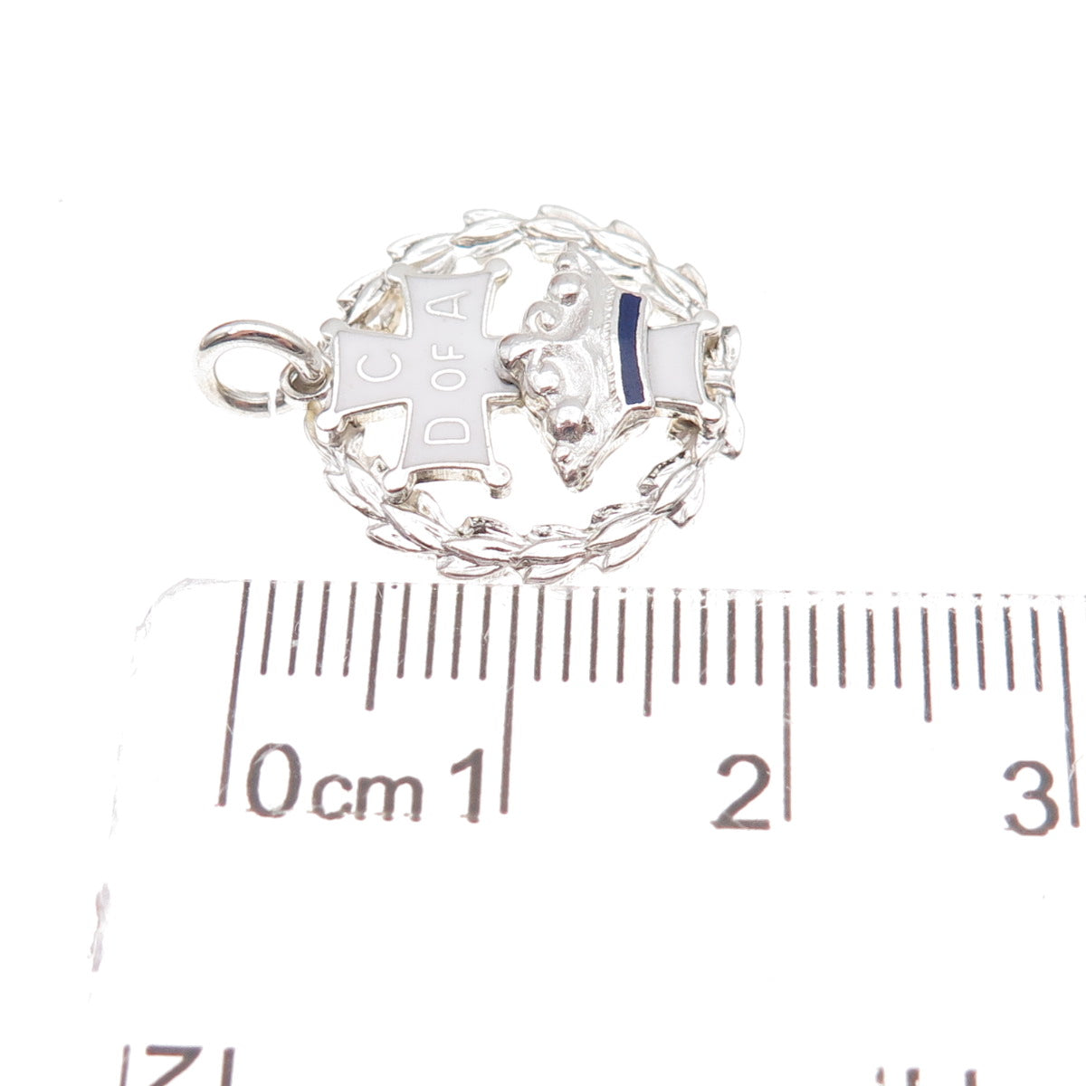 925 Sterling Silver Vintage Enamel Catholic Daughters of the Americas Pendant