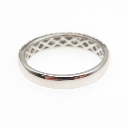 925 Sterling Silver Round-Cut C Z Half Eternity Band Ring Size 9.25