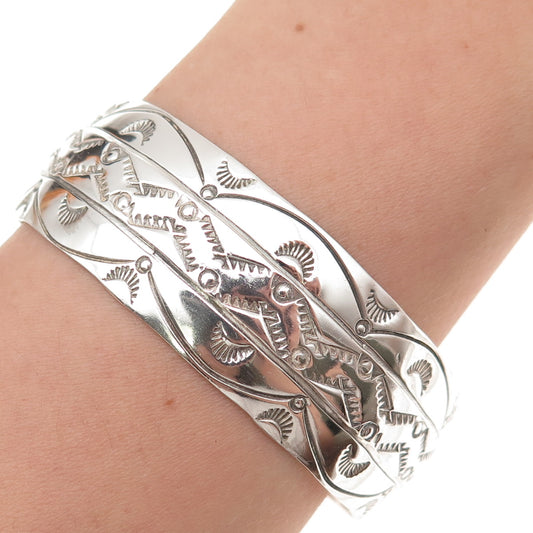 Charlene & Robert Little Navajo Old Pawn 925 Sterling Adjustable Bracelet 6.75"