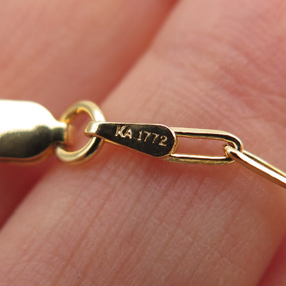 KEY STAR Sterling Silver Gold Plated Italy C Z Star of David Chain Necklace 18"