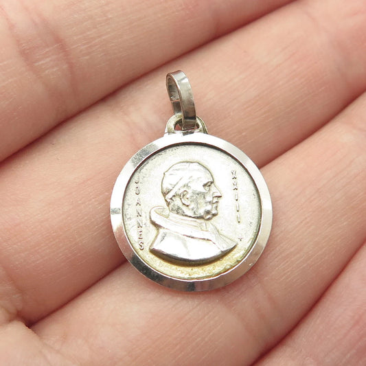 800 Silver Vintage Joannes XXIII Religious Theme Pendant