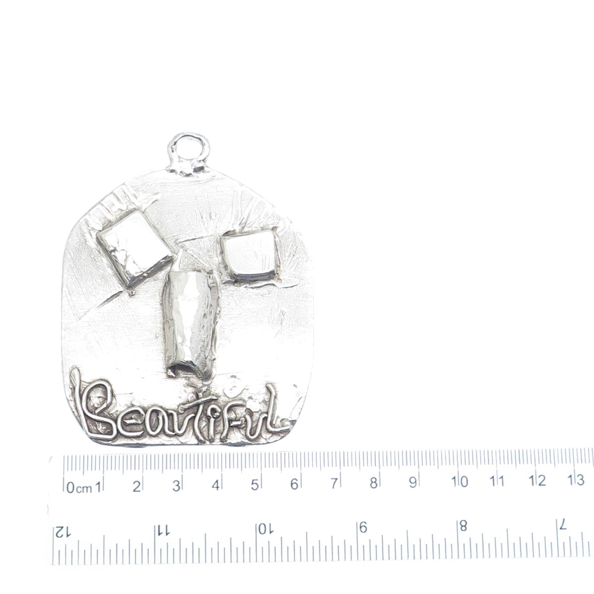 SANDRA DEE OWENS Sterling Silver Vintage Beautiful Abstract Face Large Pendant