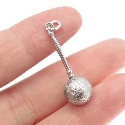 925 Sterling Silver Vintage Drop Ball Charm Pendant