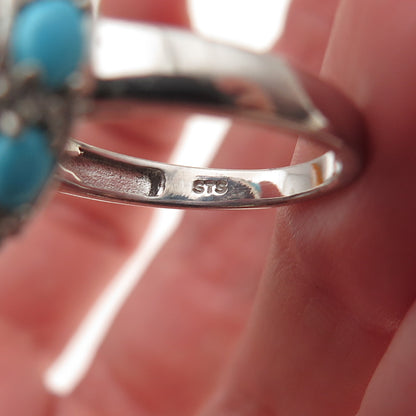 Chuck Clemency Sterling Silver Real Sleeping Beauty Turquoise Topaz Ring Size 8