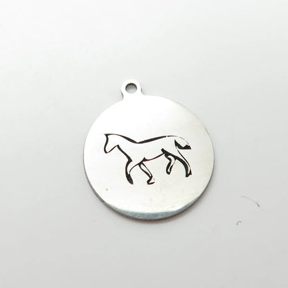 925 Sterling Silver USA Two In Town Horse Charm Pendant