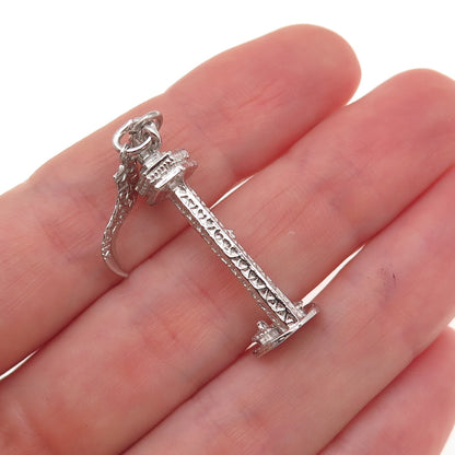 Pacific Jewelry Sterling Silver Vintage Sky Tower Magic Mountain Charm Pendant