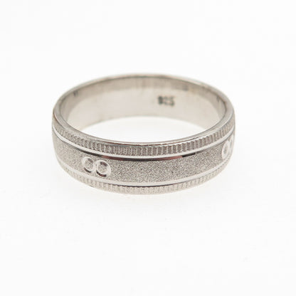 925 Sterling Silver Textured Band Ring Size 9.25