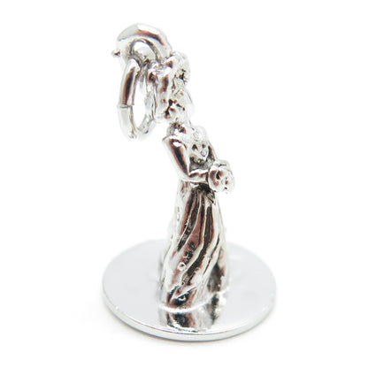 925 Sterling Silver Vintage Bride 3D Pendant