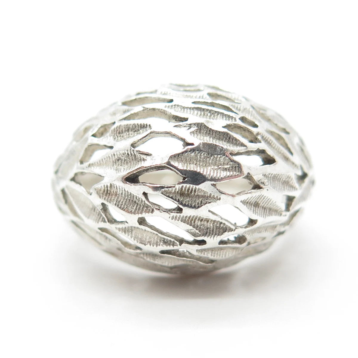 VARGAS 925 Sterling Silver Vintage Modernist Dome Nugget Ring Size 9.25