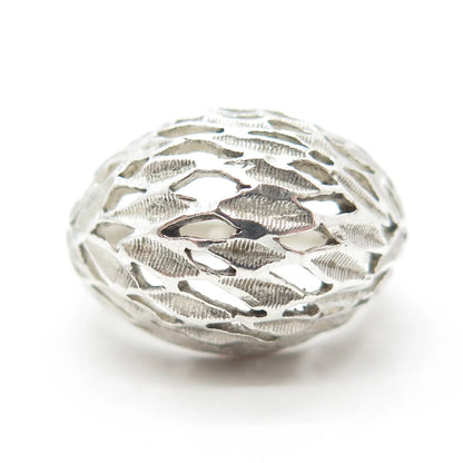 VARGAS 925 Sterling Silver Vintage Modernist Dome Nugget Ring Size 9.25