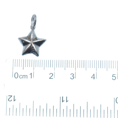 925 Sterling Silver Black Rhodium Vintage Star Minimalist Charm Pendant