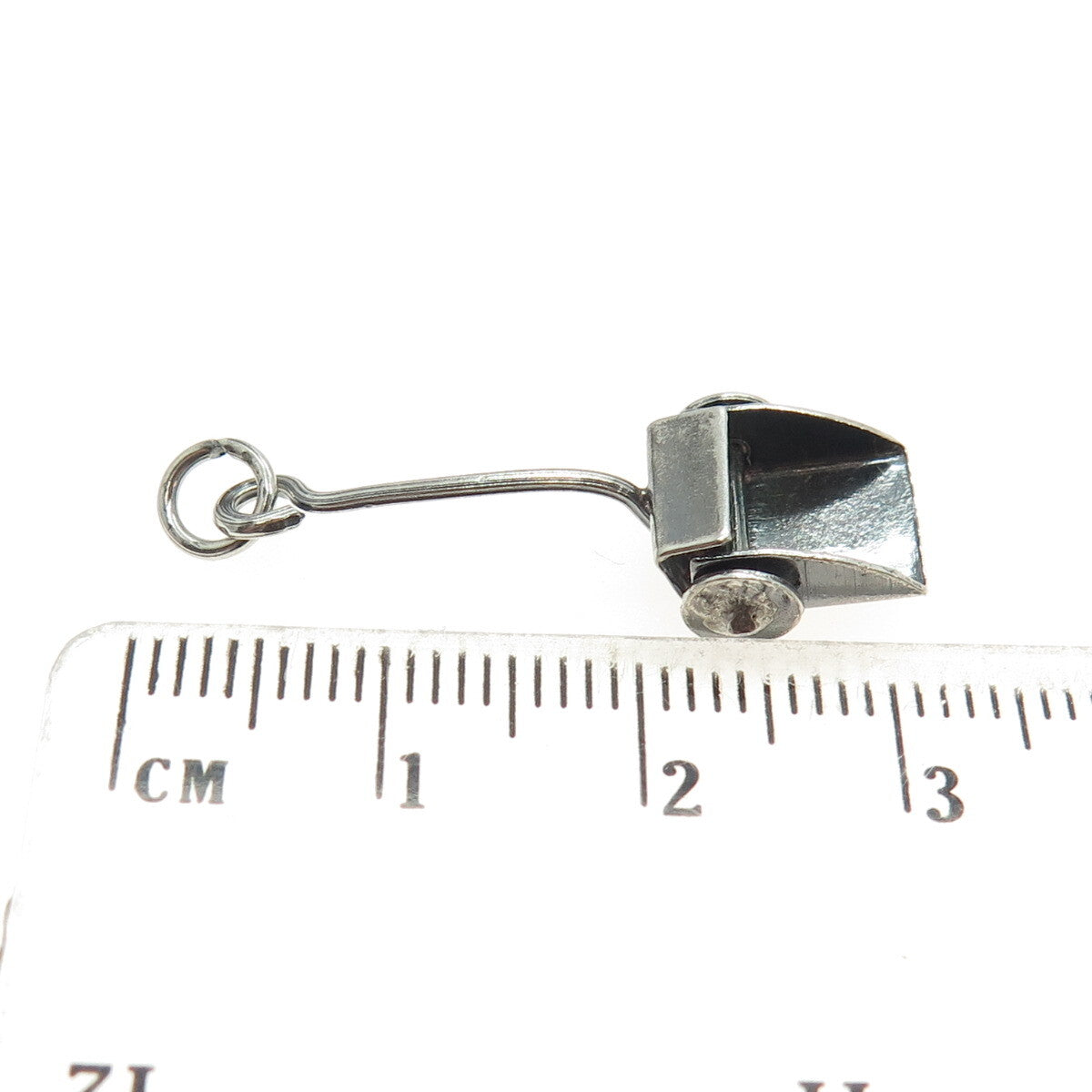 925 Sterling Silver Antique Mexico Dust Scoop Oxidized Minimalist Pendant