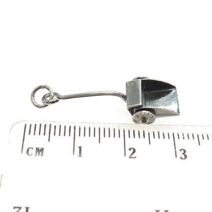 925 Sterling Silver Antique Mexico Dust Scoop Oxidized Minimalist Pendant