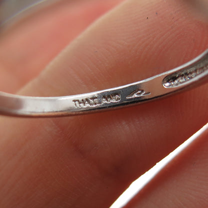 925 Sterling Silver Vintage Round & Marquise-Cut C Z Engagement Ring Size 9.25