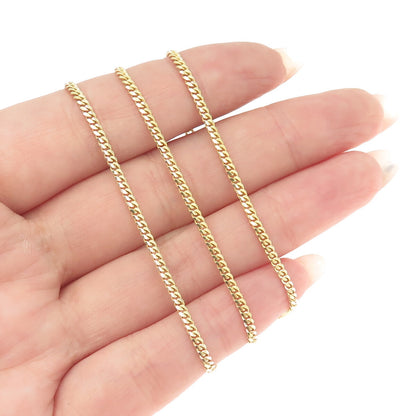 P. LUX 925 Sterling Silver Gold Pated Italy Cuban Chain Necklace 20"
