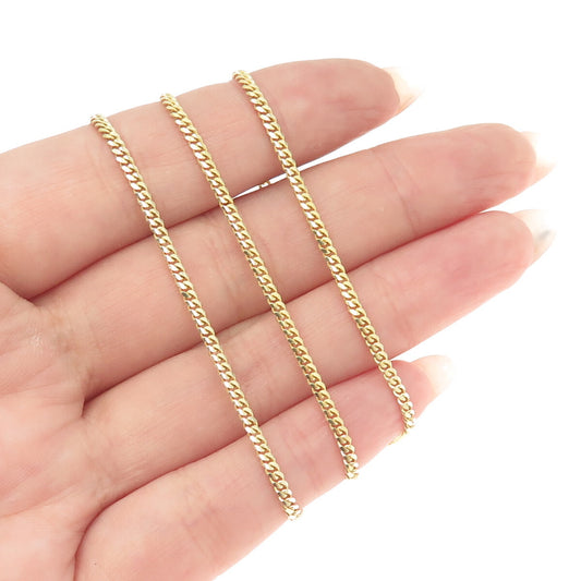 P. LUX 925 Sterling Silver Gold Pated Italy Cuban Chain Necklace 20"