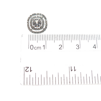 925 Sterling Silver Real Round-Cut White Topaz Mini Slide Charm Pendant