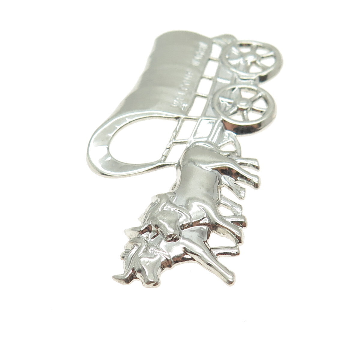 925 Sterling Silver Antique Art Deco Welcome Wagon Pin Brooch