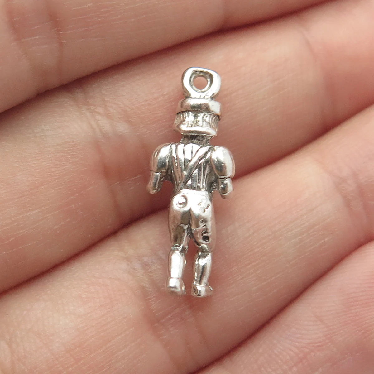 925 Sterling Silver Vintage Sun West Musician Drummer Charm Pendant