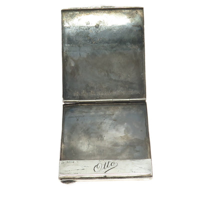 835S Silver Antique MSM Germany Engraved "Otto" Pocket Case Holder