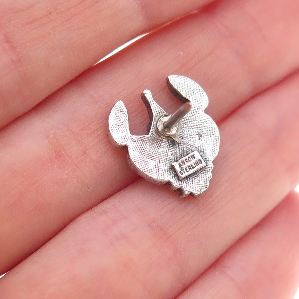 Anson Sterling Silver Antique Art Deco Scorpio Zodiac Sign Tie Tack / Lapel Pin
