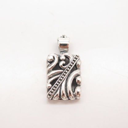 925 Sterling Silver Vintage Mexico Bead Ornate Pendant