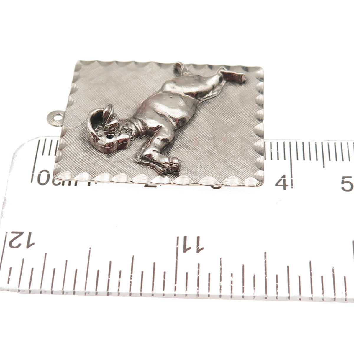 925 Sterling Silver Vintage Aries Zodiac Sign Oxidized Charm Pendant