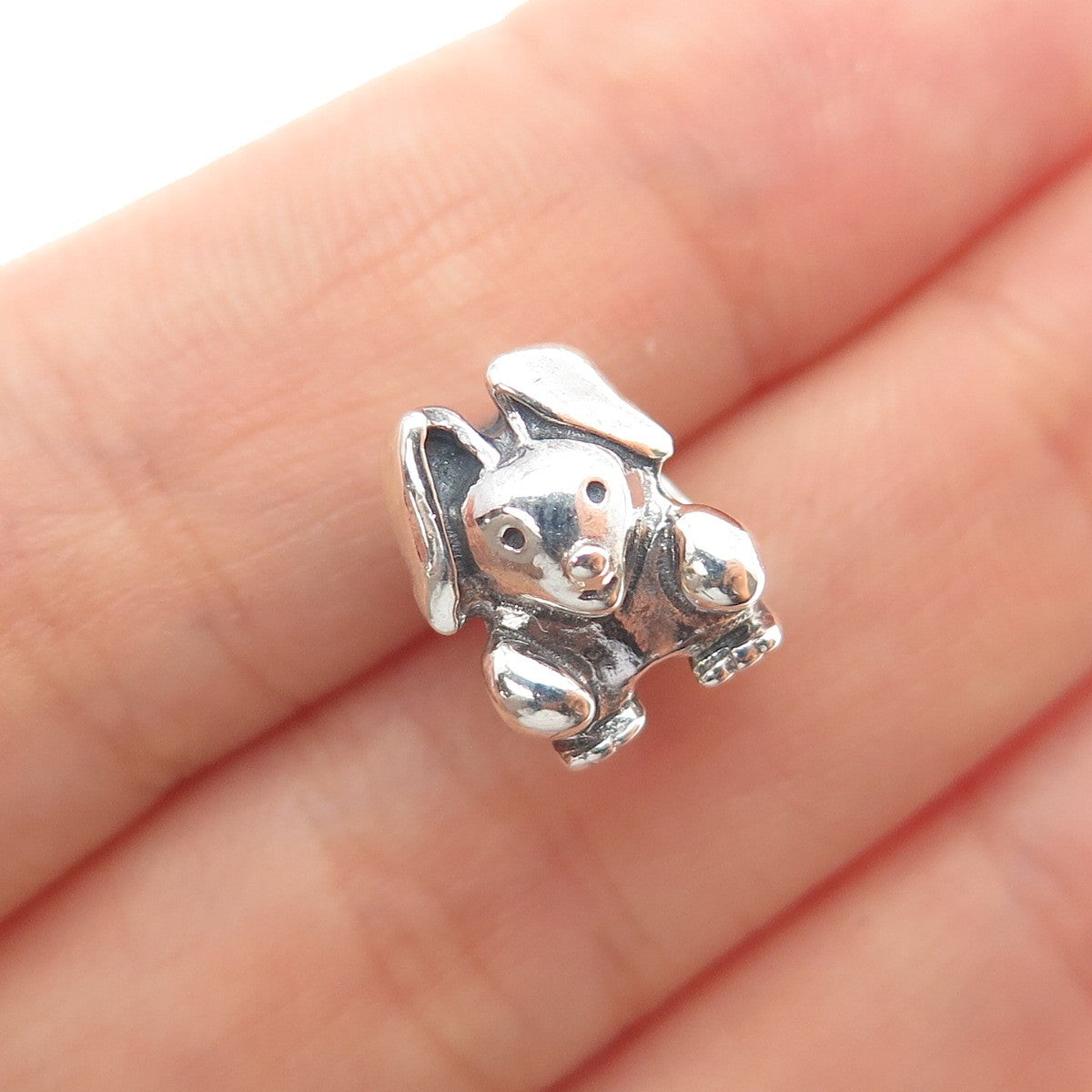 PANDORA 925 Sterling Silver Nini the Rabbit Slide Bead Charm
