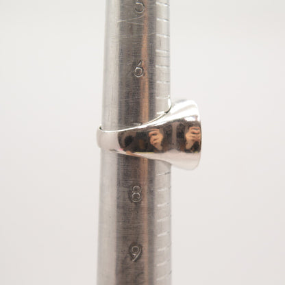 925 Sterling Silver Vintage Real Abalone Shell & C Z Ring Size 7.5