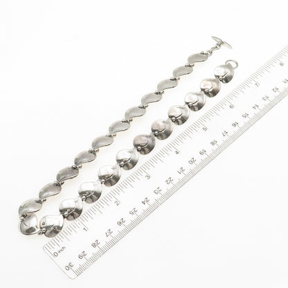 N.E From 925S Sterling Vintage Denmark Modernist Floral Heart Chain Necklace 14"