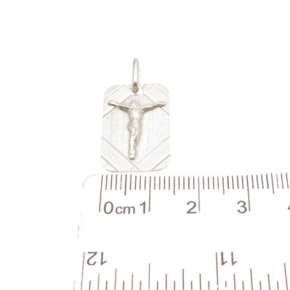925 Sterling Silver Vintage Italy Jesus Tag Charm Pendant