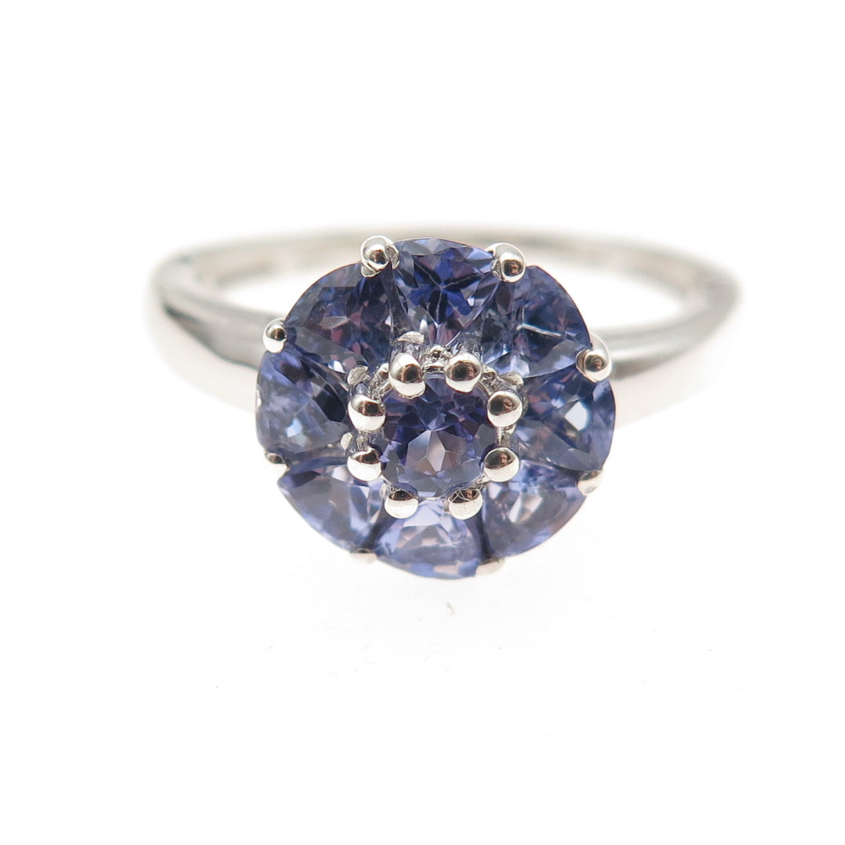 Chuck Clemency 925 Sterling Silver Real Multi-Cut Tanzanite Ring Size 7.25