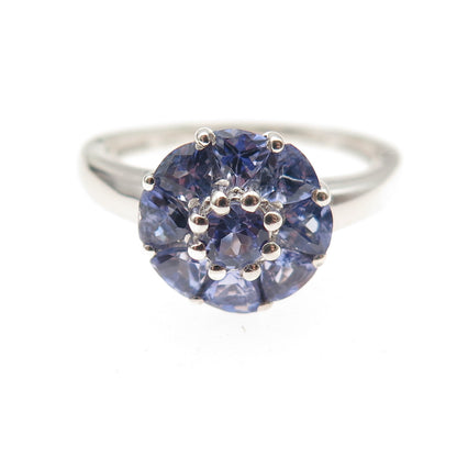 Chuck Clemency 925 Sterling Silver Real Multi-Cut Tanzanite Ring Size 7.25