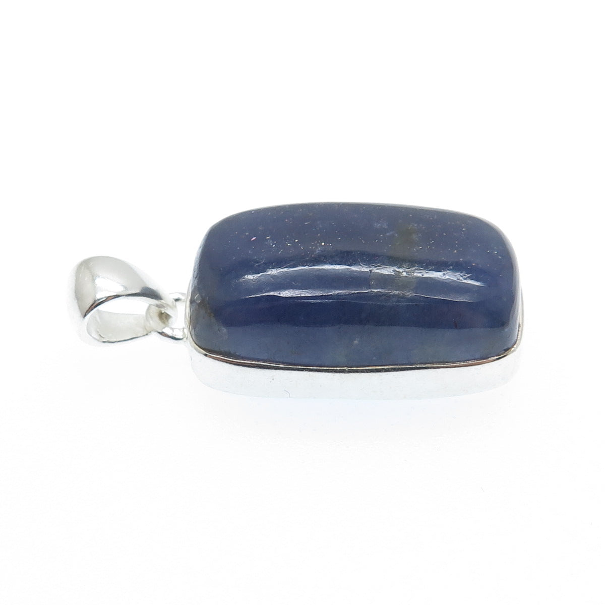 925 Sterling Silver Vintage Real Cabochon Lepidolite Charm Pendant