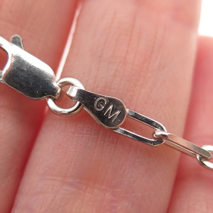 925 Sterling Silver Italy Paperclip Chain Necklace 18"