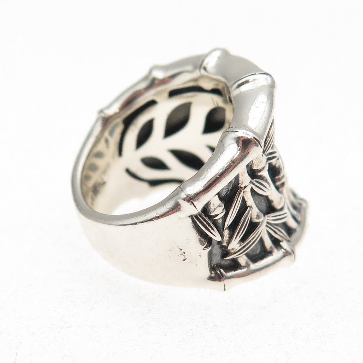 Jai by John Hardy 925 Sterling Silver Bamboo Oxidized Ring Size 5.25