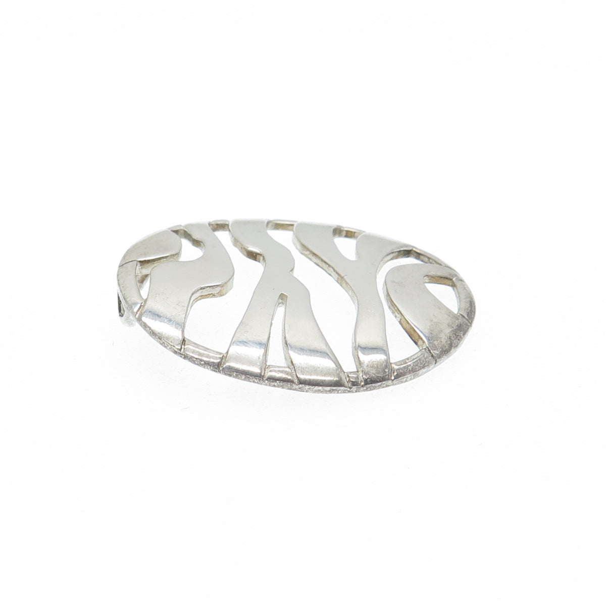 925 Sterling Silver Vintage Zebra Print Round Slide Pendant