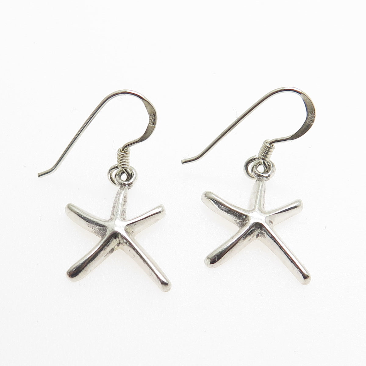 BELLA 925 Sterling Silver Vintage Starfish Dangle Hook Earrings