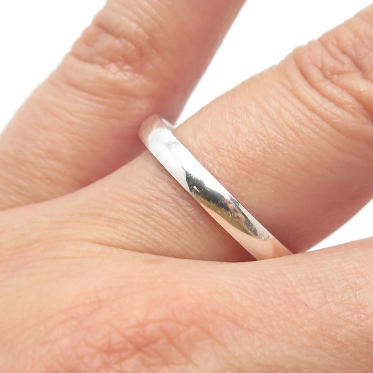 925 Sterling Silver Vintage Classic Band Ring Size 12.25