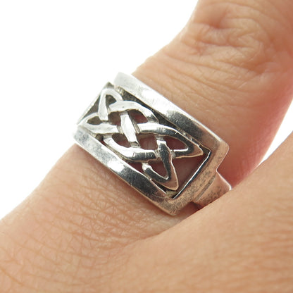925 Sterling Silver Vintage Celtic Knot Ring Size 5.25