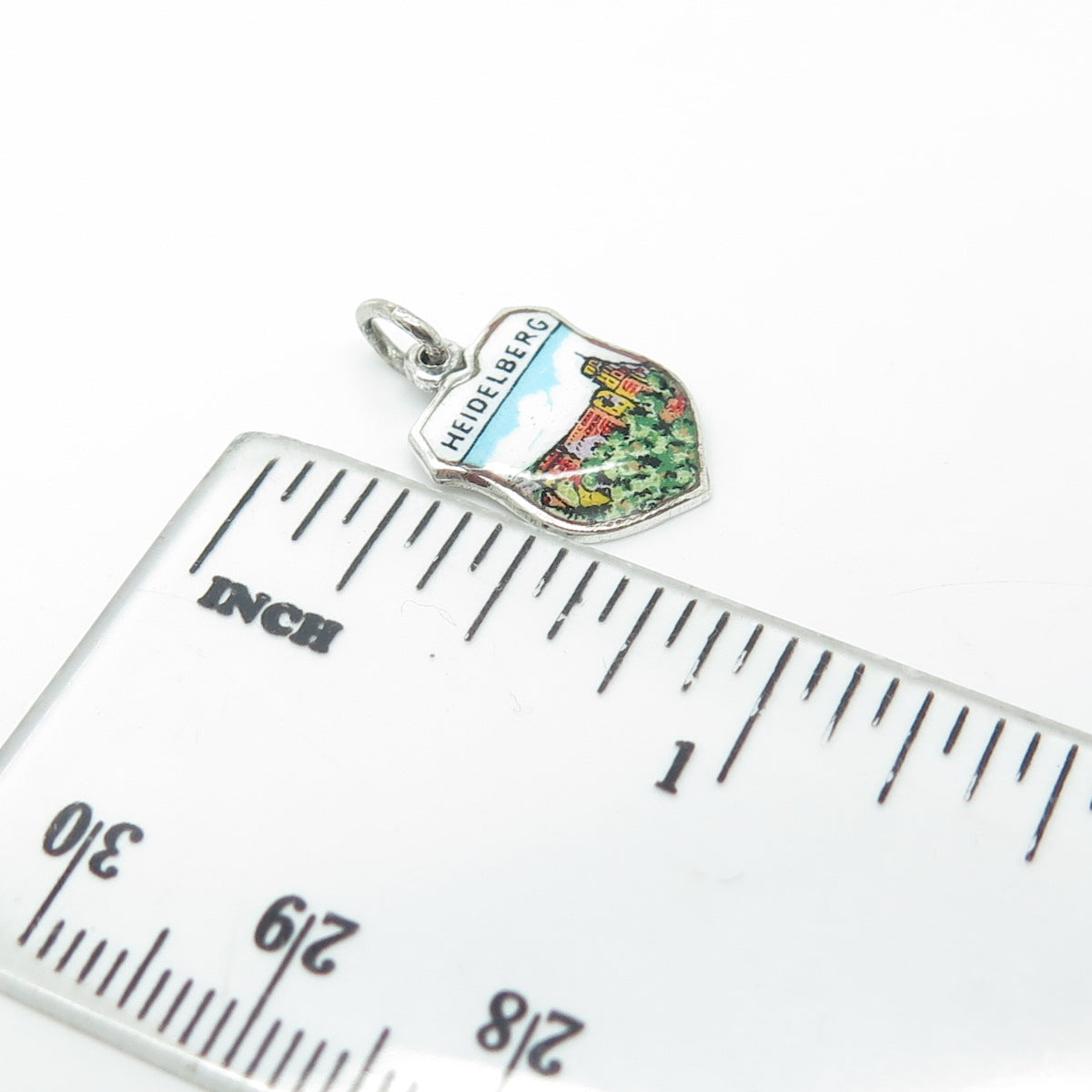 FRITZ REU & CO. 800 Silver Vintage Enamel Helderberg Charm Pendant