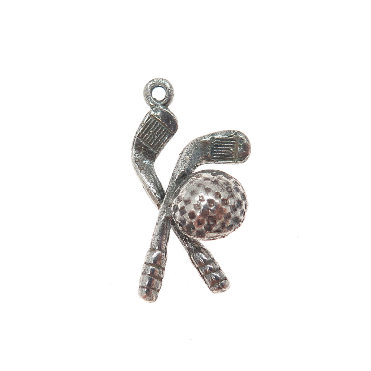 925 Sterling Silver Vintage Golf Club Oxidized Minimalist Charm Pendant