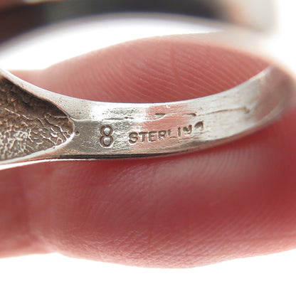 CELLINI 925 Sterling Silver Vintage Modernist Dome Ring Size 8