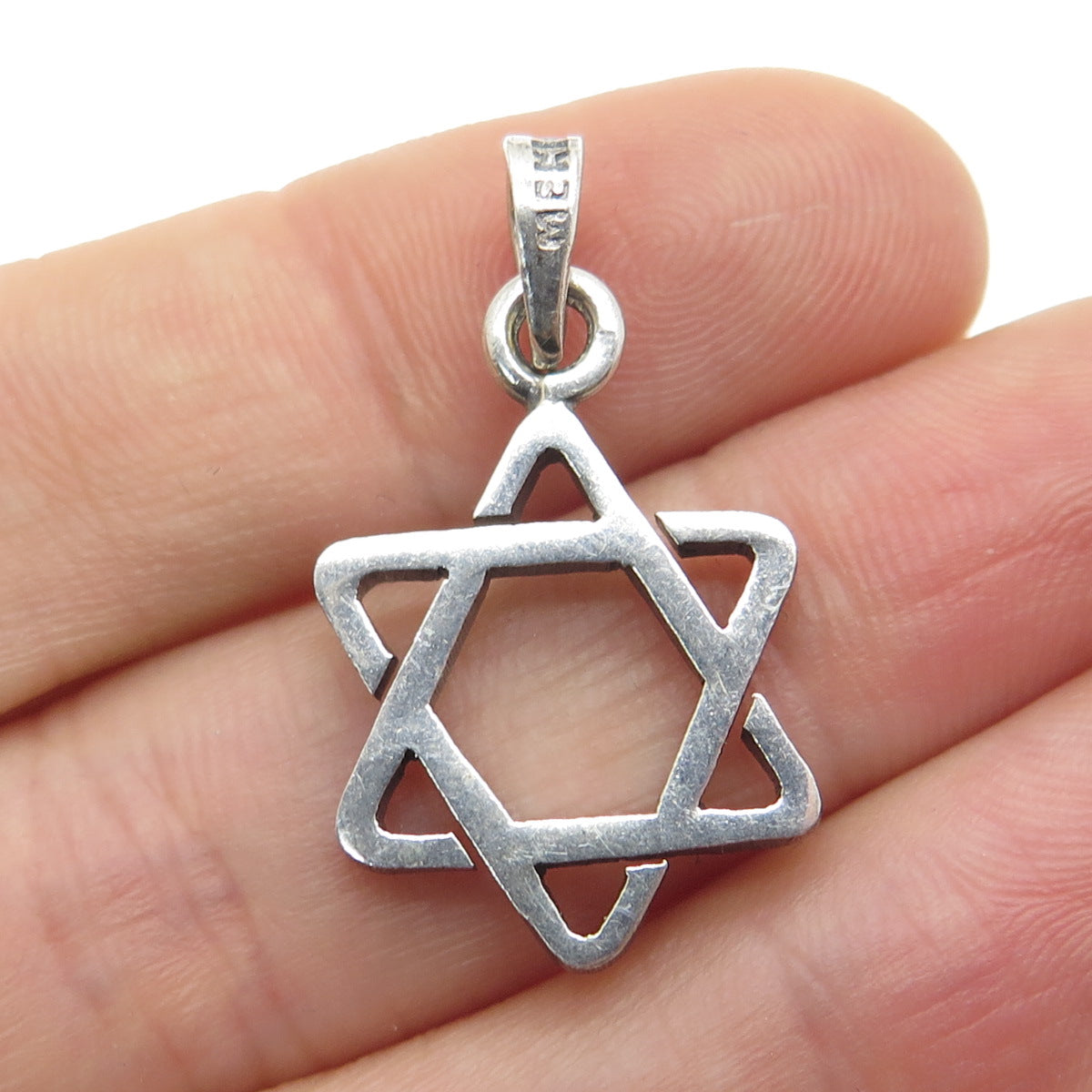 925 Sterling Silver Vintage Mexico Star of David Judaica Pendant