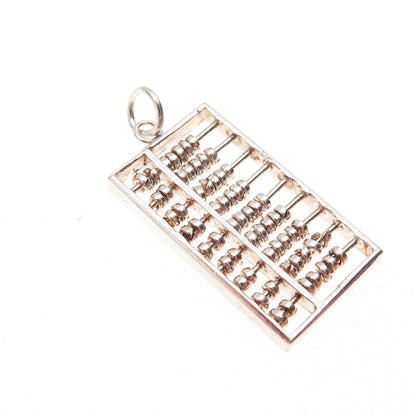 925 Sterling Silver Vintage Abacus Movable Charm Pendant