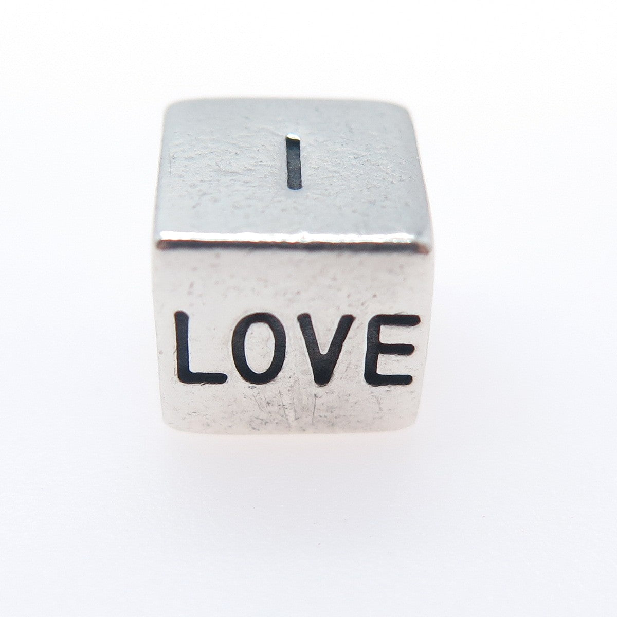 PANDORA 925 Sterling Silver & Gold I Love You Box Slide Bead Charm